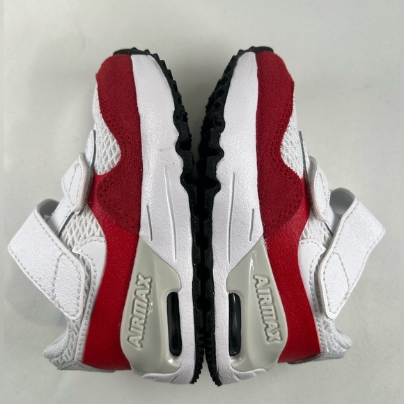 Nike Air Max System Kids in White/White-University Red Photon Dust Size:5C NIB - Picture 5 of 12